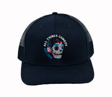 Load image into Gallery viewer, ATC Stitched Skull Blue Hat

